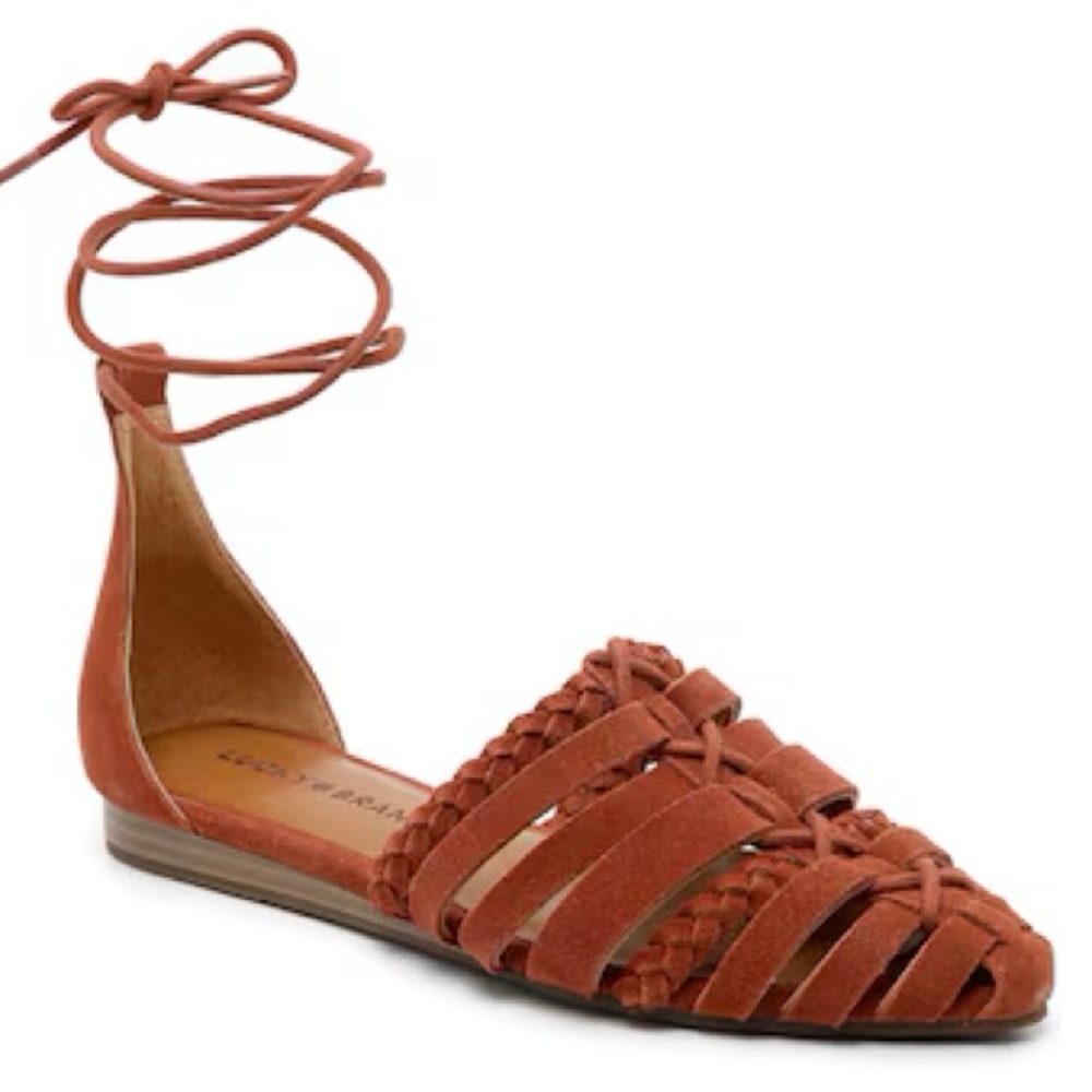 Lucky Brand Suede Brown Brocki Flats 36.5